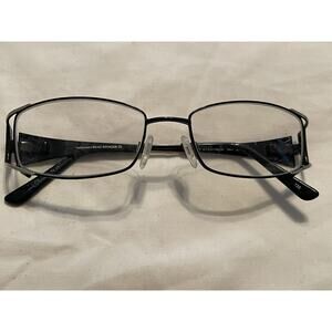 Sophia Loren Beau Rivage Gold Black Metal Rectangular Glasses Zyloware 52 17 135